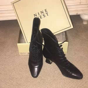 Victorian style lace-up booties